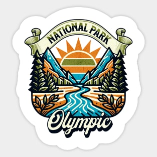 Olympic National Park design Washington Scenic Sunset Hiking Sticker